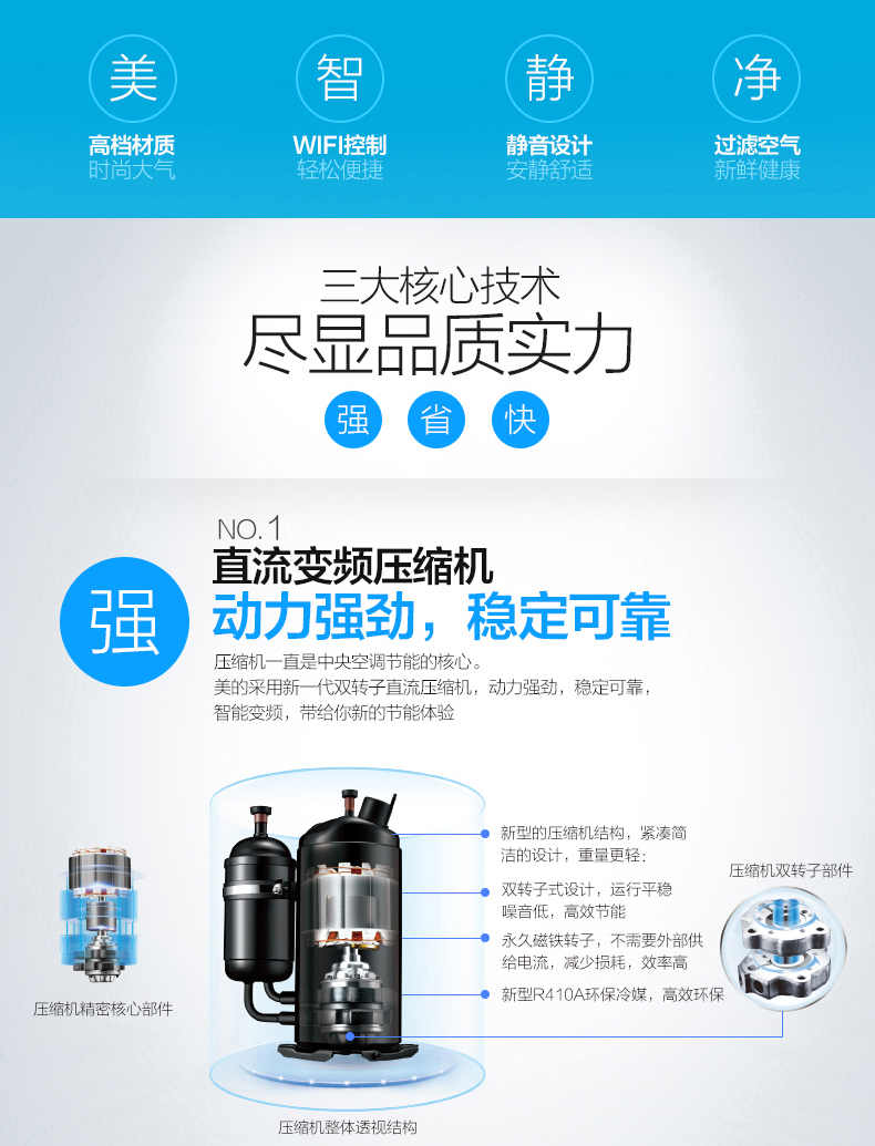 美的新一代雙轉子直流變頻中央空調